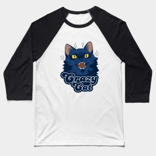 Crazy сat with yellow eyes Baseball T-Shirt